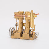 MechPuConToy Engine Model Kit That Works, RW-L2 Mini Inline Double Cylinder Reciprocating Steam Engine Model for 70-130cm Steamships (Boiler Not Included)