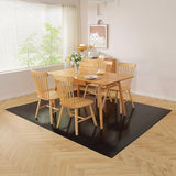 Black Chair Mat for Hardwood Floor, 58 x 84 Inch Plastic Floor Protector, 5'×7' Area Rug for Dining Room