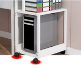 SHSWUD Printer Rack Floor-Standing Printer Stand with Wheels 4-Layer Cart Mobile Fax Machine Rack for Office Printer Shelves(White)