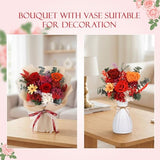 Flowers for Delivery Prime Preserved Flower Bouquet That Last 3-5 Years Real Forever Rose Bouquet for Her Women Wife Grandma Girlfriend Anniversary Birthday Mothers Day Gifts for Mom,Red