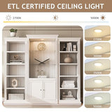 78.75" Tall 3-Piece Bookcase Display Cabinet with 5-Color LED Light