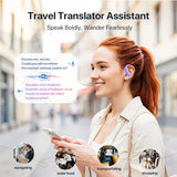 AI Translation Earbuds Real-Time: 166 Languages Audifonos Traductores Inglés Español, 60 Hours Battery - Seamless Translator Headphones, Purple