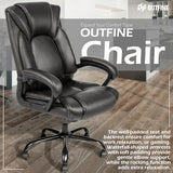 OUTFINE Office Chair Executive Office Chair Desk Chair Computer Chair with 5-Year hydrolysis-Resistant, Black