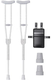 Aluminum Crutches for Kids & Adults, Lightweight Adjustable Crutches for Walking with Comfortable Underarm Pad and Hand Grip & Crutch Bag, 300 LB Weight Capacity, Fitting 4'5"-5'10", 1 Pair