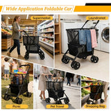 Single-Hand Fold, Collapsible Utility Trolley Cart for Groceries, Laundry, Camping & Pet Traveling