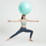 NEUMEE Yoga Ball Chair with 65cm Exercise Ball & 2 Resistance Bands, Stability Base for Home Office, Yoga, Pilates & Fitness, Balance Ball for Posture, Core Strength & Low Impact Workouts (Teal)