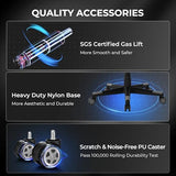 GTPLAYER Gaming Chair with Footrest, Big and Tall Game Chair 350lb Racing Style Computer Chair, Light Gray