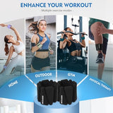 BECOJADDE Ankle Weights Set of 2 (1 lb Each) Adjustable Wrist Weights for Women Men Wearable Arm Leg Weight for Pilates, Running, Walking, Workout, Yoga, Black