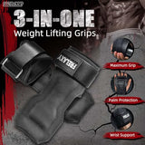 Frelaxy Lifting Wrist Straps, Rubber Weight Lifting Grips with Non-Slip Palm & Wrist Wraps Support for Deadlifts, Pull Ups, Rows (White/Black)
