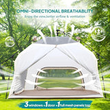Chihee Camping Tents Pop up Easy Setup 2-Person Instant Tent Outdoor Shelter Stand-up Tent Square Family Cabin with Mesh Windows External Rainfly Carry Bag Portable Spacious Ventilation Beach Travel