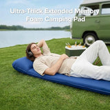 Andola Memory Sleeping Pad, 3.1" Ultra-Thick Foam Sleeping Mat for Camping, Self-Inflating Sleeping Pad with Pillow, Quiet & 9.5 R-Value, 4-Season Camping Mattress Pad for Tent Car Travel (Dark Blue)