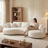 125" Oversized Curved Sectional Sofa,Boucle Upholstered Modular Couch with Chaise,Deep Seat Luxury Cloud Sofa