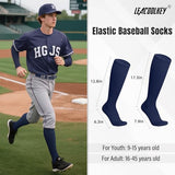 LEACOOLKEY Baseball Belt and Socks Softball Belt Socks Combo Set for Youth Boys Girls Navy Blue