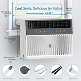 Window Air Conditioner, 8,000 BTU Cools 350 Sq Ft, Wi-Fi Enabled Smart AC with Remote & App Control, Easy Install Kit, Energy Efficient Cooling for Medium Rooms, White