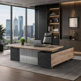 70.86 Inch Large Executive Desk with Drawers Cabinet, L Shaped Office Desk