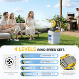 Portable Misting Fan with 25L Bucket, 30000mAh Rechargeable Battery Powered Floor Cooling Fan with 4 Strong Winds & 4 Spray Mister, Outdoor Oscillation Fans for Camping/Patios/Beach/Worksite (Yellow)