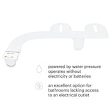 Brondell SS-150W SimpleSpa Thinline Essential Bidet Attachment for Toilet Seats with Adjustable Water Pressure, Side Arm Control, Thin Profile, White (Single Nozzle)
