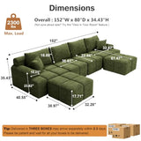 Vipbear 152" Oversized Modular Sectional Sofa, Boneless Couch for Living Room