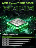 GMKtec M7 Ultra Mini PC Gaming AMD Ryzen 7 PRO 6850U 32GB DDR5 1TB PCle SSD