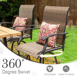 Sophia & William Patio Swivel Bar Stools Set of 6, Bar Height Patio Chair, High Top Patio Chairs, Supports 300 lbs (Brown Fabric)