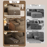 ONEMMLION 108" Oversized Cloud Boneless Couch Modular Sofas, Brown