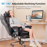 COMHOMA Big and Tall Office Chair 400LBS Wide Ergonomic Gaming Chair with Deluxe Embossing Designed Leather with Foot Rest