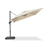 PURPLE LEAF Patio Outdoor Umbrella 9' x 9' Square All-Weather Beige