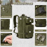 AUMENTAR Small Military Tactical Backpack, 30L Tactical Assault Bag for Men, Army Assault Rucksack GYM Hiking Backpack Bug Out Bag Amy Green