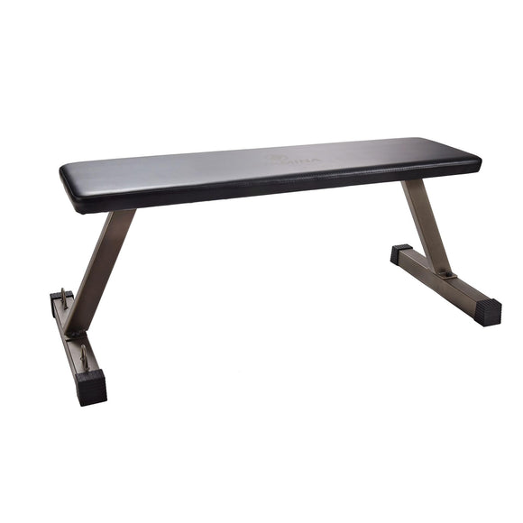 HolaHatha Home Gym Steel Workout Bench for Barbell, Weight Lifting, and Exercise, Black HolaHatha