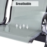 5-Seat Reception Chair - 2pcs Waiting Room Chairs with Arms & Stainless Steel Frame