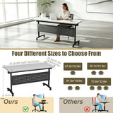 rzoizwko Folding Conference Room Tables, Conference Table with Power Grommet