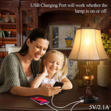 Touch Control Traditional Table Lamp Set of 2, Vintage Bedside Lamps with Dual USB Charging Ports, 3-Way Dimmable Bronze Finish Desk Lamps