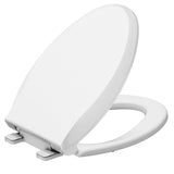 Elongated Toilet Seat Soft-Closing | Universal Fit for Standard Toilets | Thickened Durable PP Plastic with Quick Installation Hinge | Easy-Clean Surface