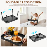 KDD Bed Tray Table with Folding Legs,Breakfast Tray with Removable Cup Holder & Phone Tablet