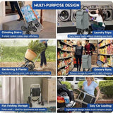 Grocery Foldable Trolley with Extra Large Shopping Bag Laundry Utility Cart with Adjustable Bungee