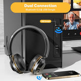 Bluetooth headset, Wireless Headset with Mic for Work, Bluetooth 5.3, Wireless Headphones with AI Noise Cancelling