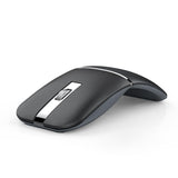 Bluetooth Wireless Arc Travel Mouse, Bluetooth 5.0/4.0 & 2.4G Tri-Mode, Rotating Foldable Ergonomic Mice, Type-C Rechargeable Multi-Device for Microsoft Laptop, PC, MacBook, Chromebook, Lenovo - Black