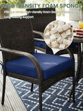 Kimunuk Outdoor Chair Cushion 24 x 24 x 5 Inches Patio Furniture Outdoor Waterproof Seat Cushion, Set of 2, Blue