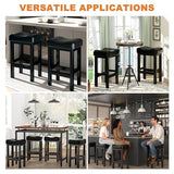 SANUMY Bar Stools Set of 2, 24 Inch Counter Height BarStools for Kitchen Island, Faux Leather Thick Saddle Seat (Black,24 inch)