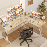 L Shaped Standing Desk Adjustable Height, Reversible Electric Corner Standing Desk