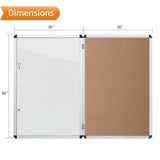 VIZ-PRO Tamperproof Lockable Cork Noticeboard Class 1 Aluminium Framed 48x36 Inches