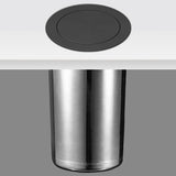 Integrated Countertop Trash Can Stainless Steel Hidden Recycling Bin with Swing Lid Kitchen Cabinet Waste Chute Space-Saving Built-in Garbage Container Sleek and Discreet Design