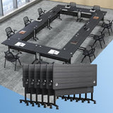 47.2in Folding Conference Table, Modular Meeting Table with Wheels 2Pack