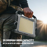 Sekrro P8 Rechargeable Magnetic Work Light, 3500LM LED Camping Lantern 20000mAh Battery, IP67 Waterproof, Stepless Dimming, Flood Light for Job Site, Emergency, Outdoor, Workshop