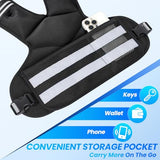 Adjustable Weighted Vest for Women and Men, 11-18lb Rucking Vest with 6 Ironsand Weights, Reflective Stripe and Storage Pocket for Running, Workouts