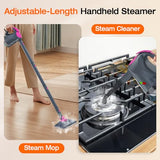 ScrubWiz 10-in-1 Steam Cleaner, Steam Mop with Detachable Handheld Steamer, 320ml Water Tank, 10s Fast Heating, Portable Steamer for Cleaning Floor, Tiles, Kitchen, Window, BBQ Grill, Car, Gray