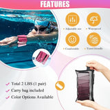 BECOJADDE Ankle Weights for Women Wrist Weights Set of 2 (1 lb Each) Adjustable Arm Leg Weight for Womens Men, Gradient Pink