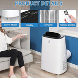 15,000 BTU Portable AC Cools 850 Sq.Ft., 3-in-1 Air Conditioner Portable, Quiet ≤54dB, Dehumidifier, Fan, Remote & 24H Timer, Easy Window Setup, Eco R32 for Low Maintenance