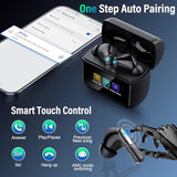 Wireless Earbuds with Touch Screen, Bluetooth 5.4 Headphones, ANC/ENC Noise Cancelling