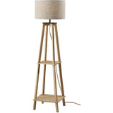 Adesso 3056-12 Kirby 59.75 inch 150.00 watt Natural Wood Shelf Floor Lamp Portable Light
